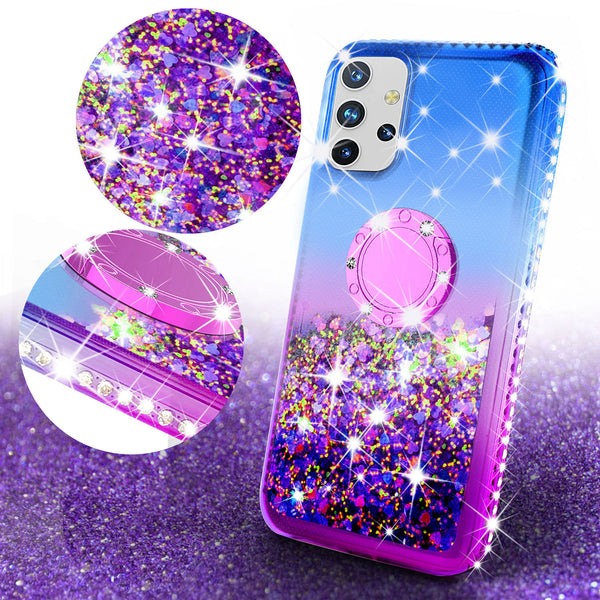 glitter phone case for samsung galaxy a02s - blue/purple gradient - www.coverlabusa.com