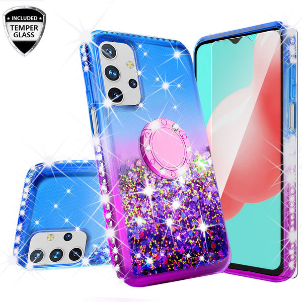 glitter phone case for samsung galaxy a02s - blue/purple gradient - www.coverlabusa.com