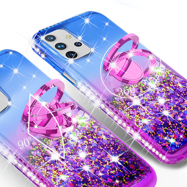 glitter phone case for samsung galaxy a02s - blue/purple gradient - www.coverlabusa.com