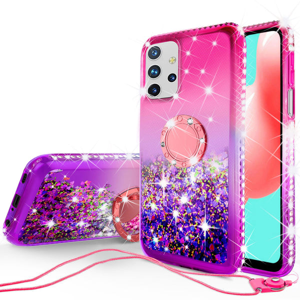 glitter phone case for samsung galaxy a02s - hot pink/purple gradient - www.coverlabusa.com