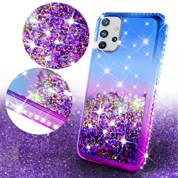 glitter phone case for samsung galaxy a02s - blue/purple gradient - www.coverlabusa.com