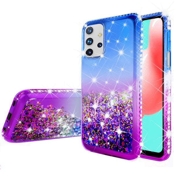 glitter phone case for samsung galaxy a02s - blue/purple gradient - www.coverlabusa.com