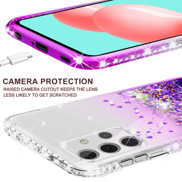 clear liquid phone case for samsung galaxy a32 5g - purple - www.coverlabusa.com