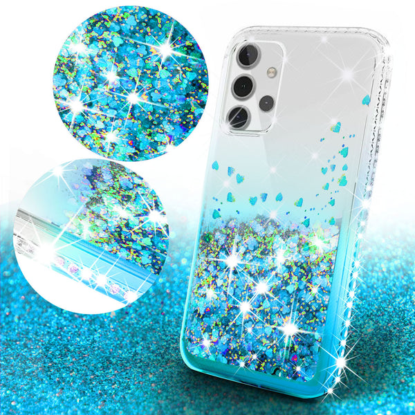 clear liquid phone case for samsung galaxy a02s - teal - www.coverlabusa.com