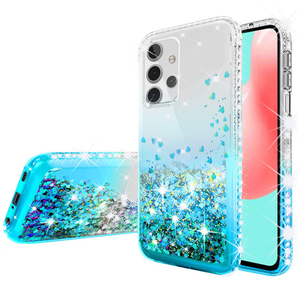 clear liquid phone case for samsung galaxy a02s - teal - www.coverlabusa.com