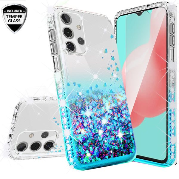 clear liquid phone case for samsung galaxy a02s - teal - www.coverlabusa.com