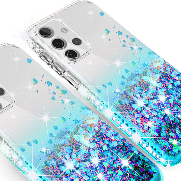 clear liquid phone case for samsung galaxy a02s - teal - www.coverlabusa.com