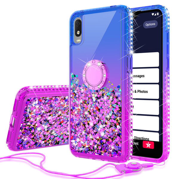 glitter phone case for alcatel jitterbug smart 3 - blue/purple gradient - www.coverlabusa.com