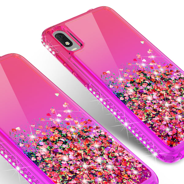 glitter phone case for alcatel jitterbut smart 3 - hot pink/purple gradient - www.coverlabusa.com