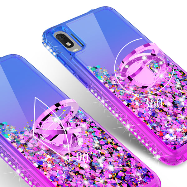 glitter phone case for alcatel jitterbug smart 3 - blue/purple gradient - www.coverlabusa.com