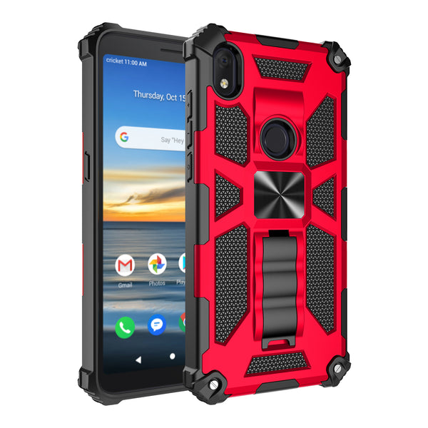 ring car mount kickstand hyhrid phone case for alcatel lumos/at&t alcatel axel - red - www.coverlabusa.com