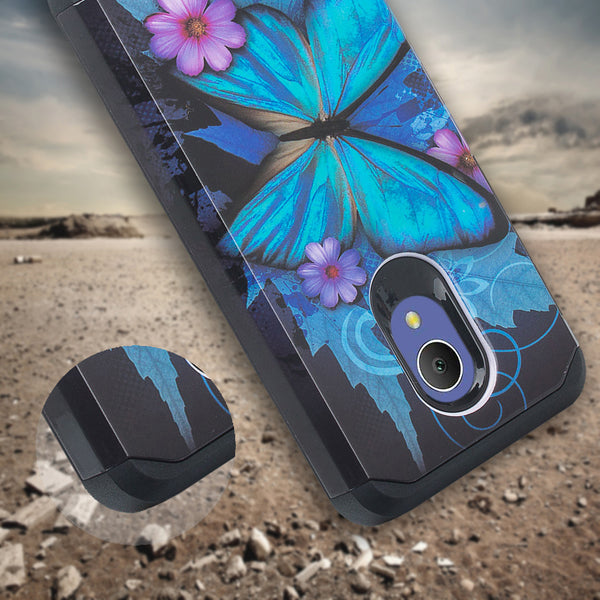 coolpad illumina/leagacy go hybrid case - blue butterfly - www.coverlabusa.com