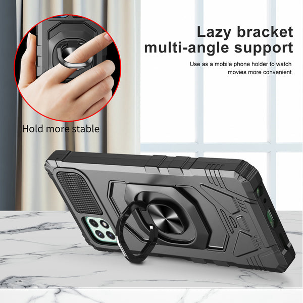 ring kickstand hyhrid phone case for boost celero 5g - black - www.coverlabusa.com