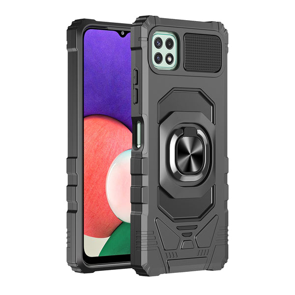 ring kickstand hyhrid phone case for boost celero 5g - black - www.coverlabusa.com