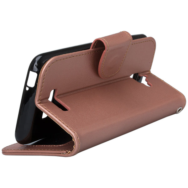 coolpad catalyst wallet case - Solid Rose Gold - www.coverlabusa.com