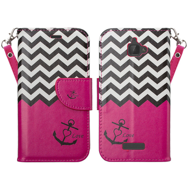 coolpad catalyst wallet case - hot pink anchor - www.coverlabusa.com
