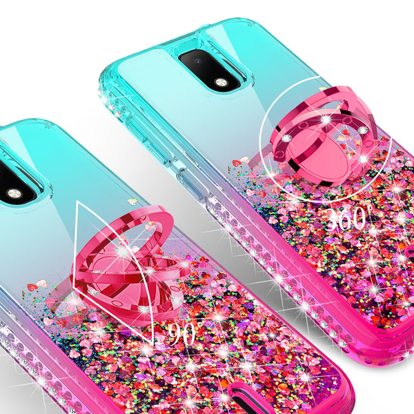 glitter phone case for cricket debut - teal/pink gradient - www.coverlabusa.com