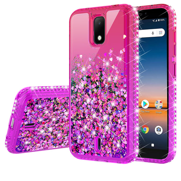 glitter phone case for cricket debut - hot pink/purple gradient - www.coverlabusa.com