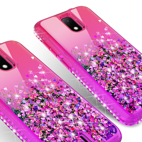 glitter phone case for cricket debut - hot pink/purple gradient - www.coverlabusa.com