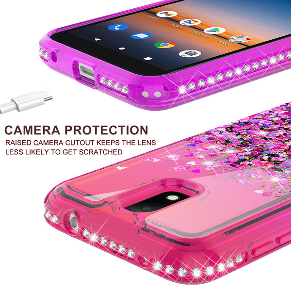 glitter phone case for cricket debut - hot pink/purple gradient - www.coverlabusa.com