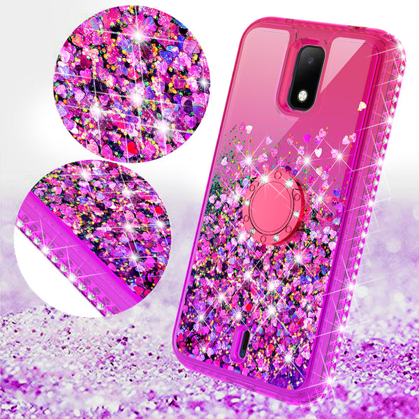 glitter phone case for cricket debut - hot pink/purple gradient - www.coverlabusa.com