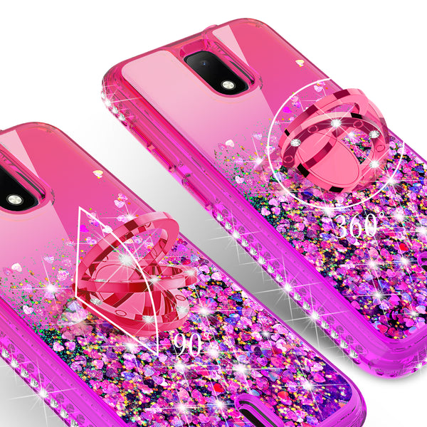 glitter phone case for cricket debut - hot pink/purple gradient - www.coverlabusa.com