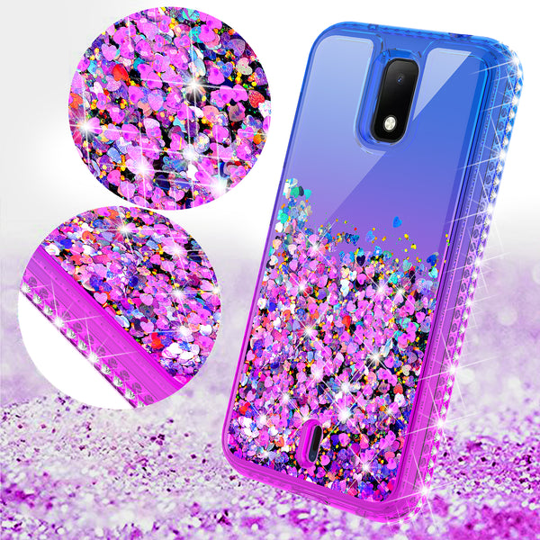 glitter phone case for cricket debut - blue/purple gradient - www.coverlabusa.com