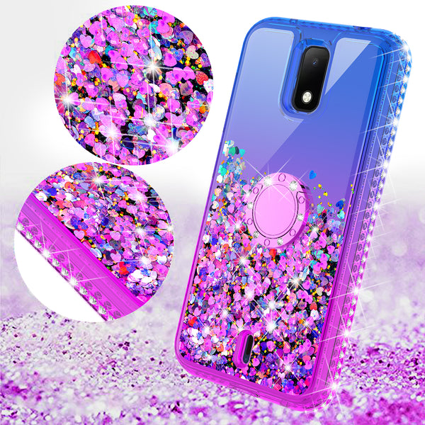 glitter phone case for cricket debut - blue/purple gradient - www.coverlabusa.com