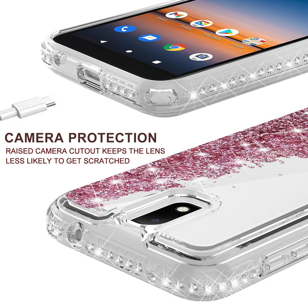 clear liquid phone case for cricket debut - rose gold - www.coverlabusa.com
