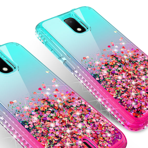 glitter phone case for cricket debut - teal/pink gradient - www.coverlabusa.com