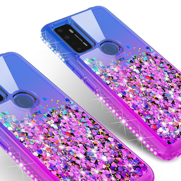 glitter phone case for cricket dream 5g - blue/purple gradient - www.coverlabusa.com