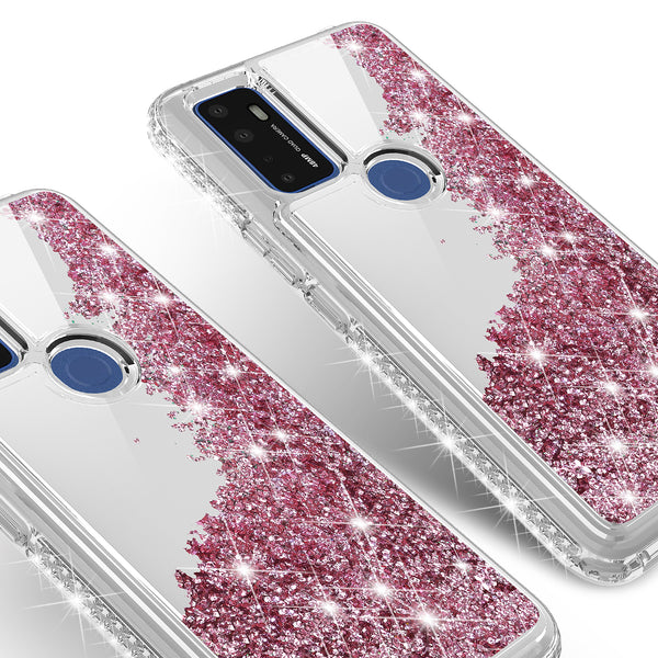 clear liquid phone case for cricket dream 5g - rose gold - www.coverlabusa.com