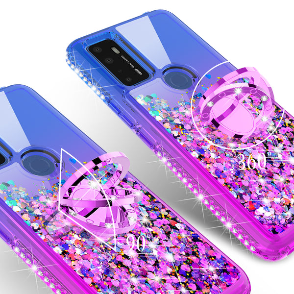 glitter phone case for cricket dream 5g - blue/purple gradient - www.coverlabusa.com