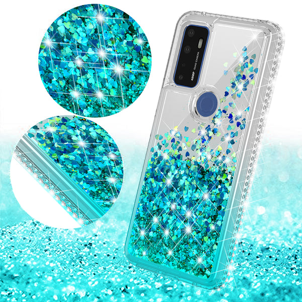 clear liquid phone case for cricket dream 5g - teal - www.coverlabusa.com