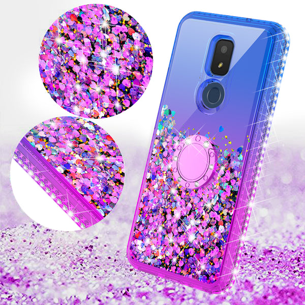 glitter phone case for cricket icon 3 - blue/purple gradient - www.coverlabusa.com