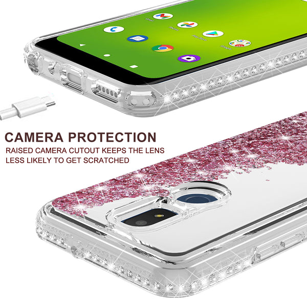 clear liquid phone case for cricket icon 3 - rose gold - www.coverlabusa.com