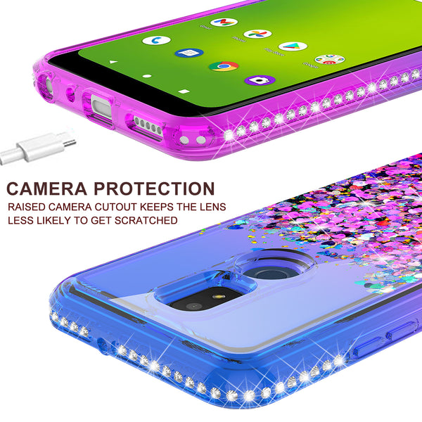 glitter phone case for cricket icon 3 - blue/purple gradient - www.coverlabusa.com