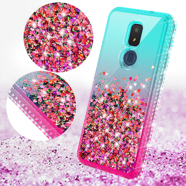 glitter phone case for cricket icon 3 - teal/pink gradient - www.coverlabusa.com