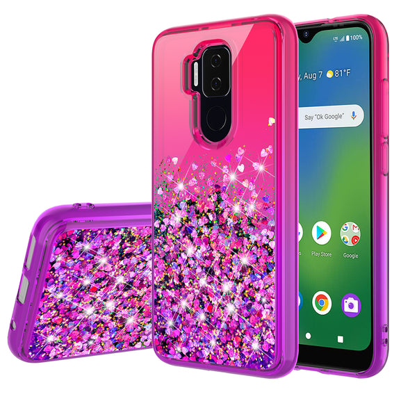 glitter phone case for cricket influence - hot pink/purple gradient - www.coverlabusa.com