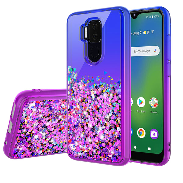 glitter phone case for cricket influence - blue/purple gradient - www.coverlabusa.com