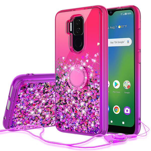 glitter phone case for cricket influence - hot pink/purple gradient - www.coverlabusa.com