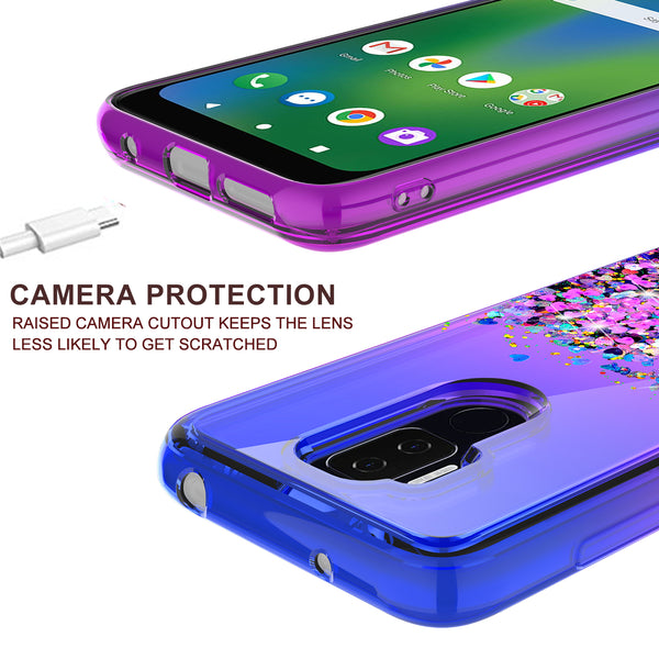 glitter phone case for cricket influence - blue/purple gradient - www.coverlabusa.com