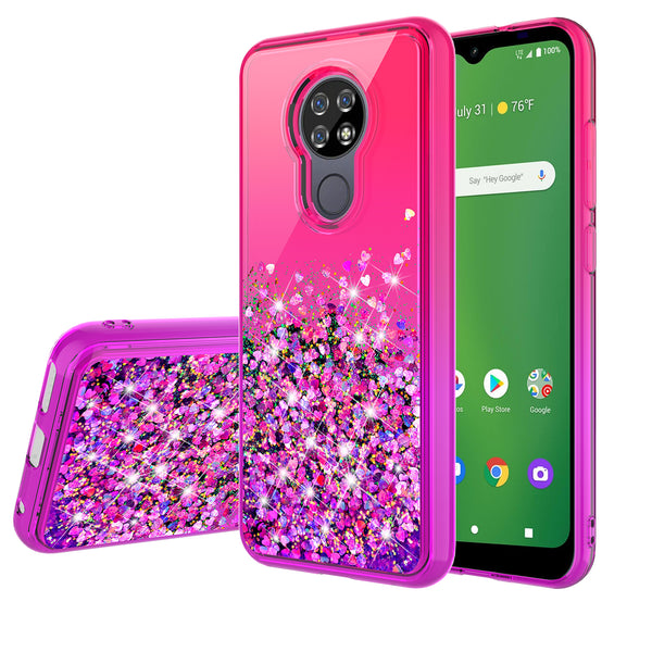 glitter phone case for cricket ovation - hot pink/purple gradient - www.coverlabusa.com