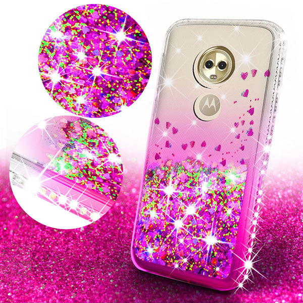 clear liquid phone case for motorola moto e5 plus - hot pink - www.coverlabusa.com 