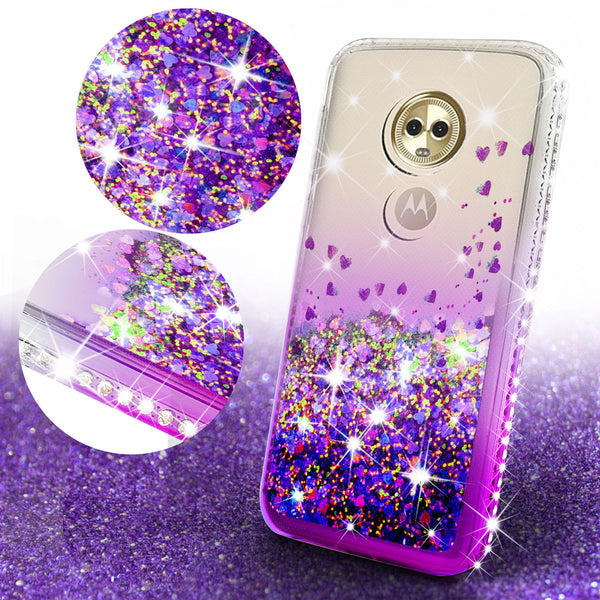 clear liquid phone case for motorola moto e5 plus - purple - www.coverlabusa.com 