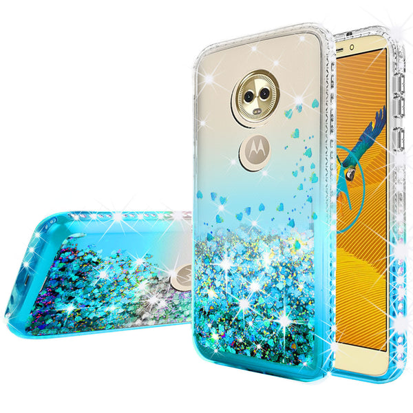 clear liquid phone case for motorola moto e5 plus - teal - www.coverlabusa.com 