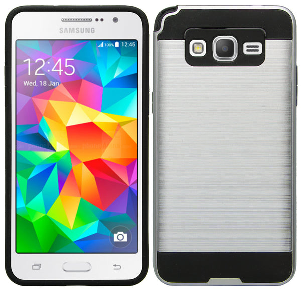 galaxy go,samsung grand prime hybrid case - brush silver - www.coverlabusa.com