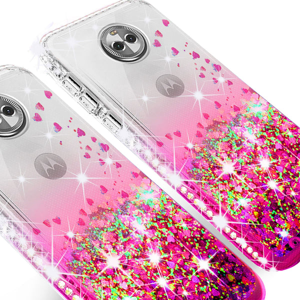 clear liquid phone case for motorola moto g6 2018 - hot pink - www.coverlabusa.com 