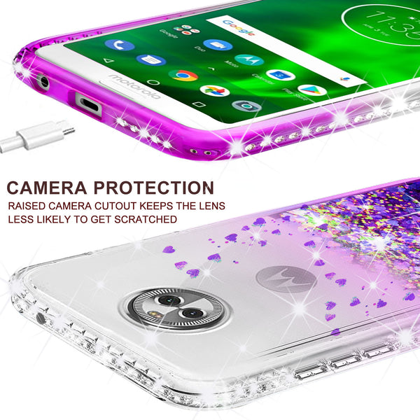 clear liquid phone case for motorola moto g6 2018 - purple - www.coverlabusa.com 