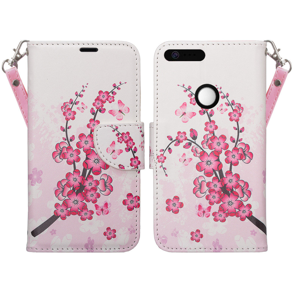 google pixel xl cover, pixel xl wallet case - cherry blossom - www.coverlabusa.com